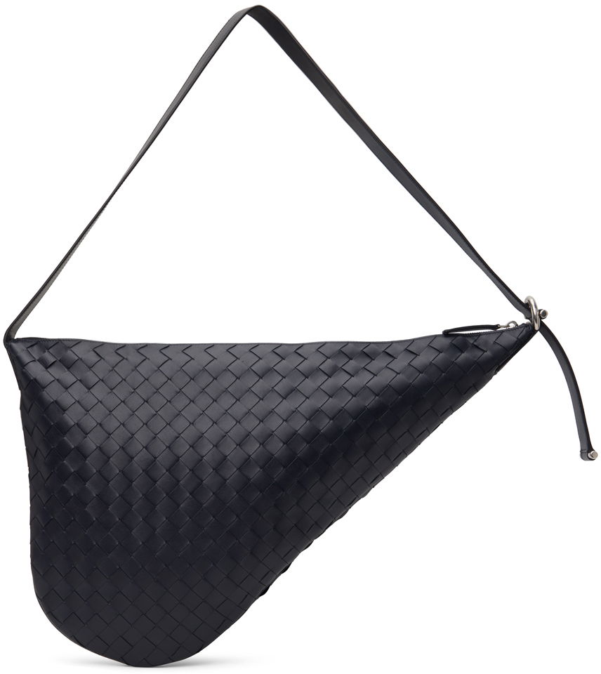 Taška cez rameno Bottega Veneta Bottega Veneta Virgule Intrecciato Leather Shoulder Bag Navy | 743574V2HL1, 0