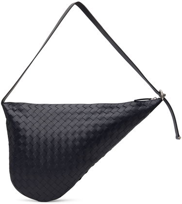 Taška cez rameno Bottega Veneta Bottega Veneta Virgule Intrecciato Leather Shoulder Bag Navy | 743574V2HL1, 0