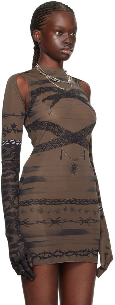 Šaty Jean Paul Gaultier Edition Printed Mesh Dress Hnedá | 23/14-F-TO091-J522-700200, 1