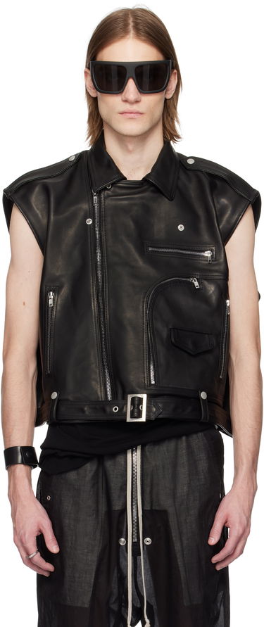 Vesta Rick Owens Rick Owens Hollywood Jumbo Bauhaus Leather Vest Čierna | RR01E5711 LHJP, 0