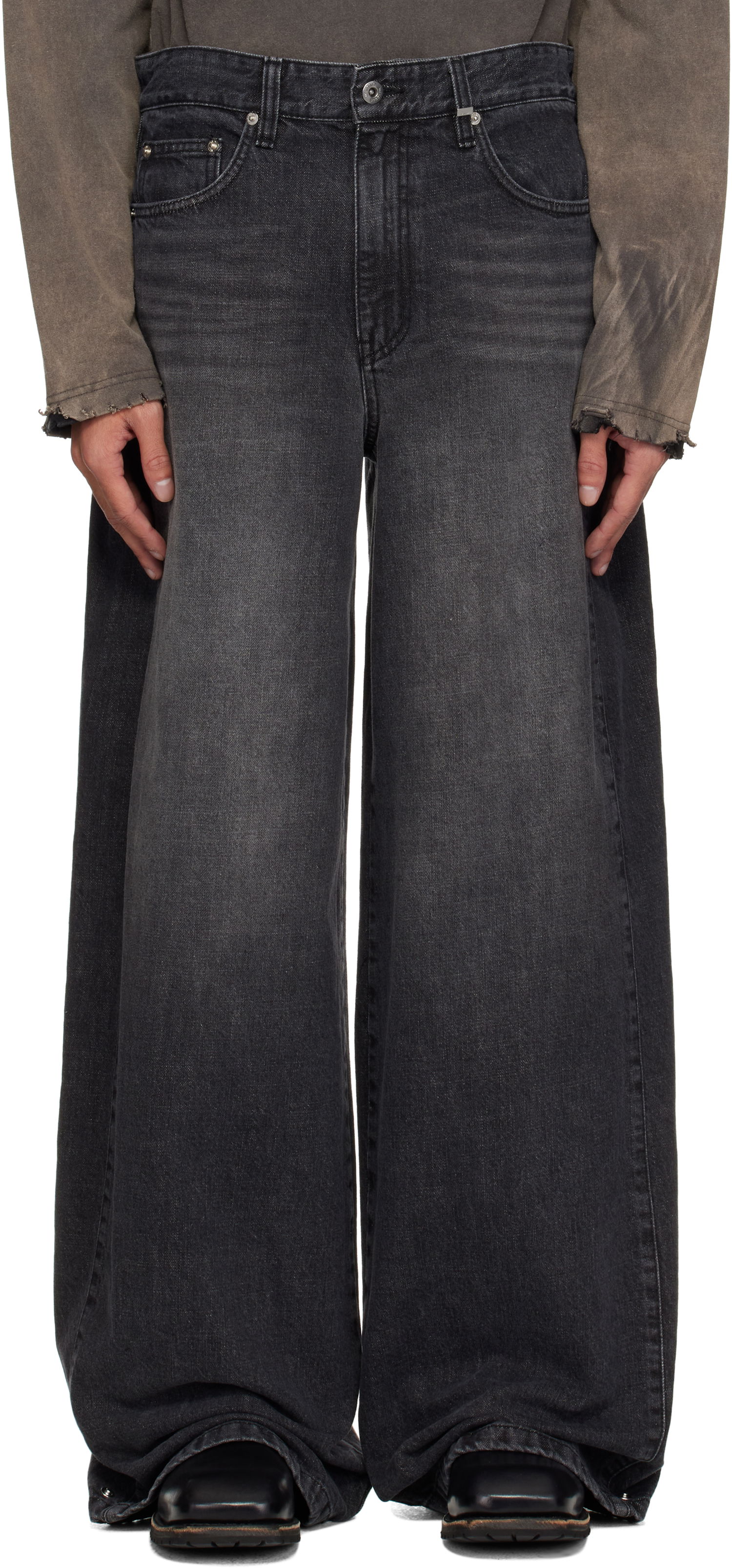 Džínsy We11done We11done Tuck Detail Jeans Čierna | WD-DP1-25-358-M-BK, 0