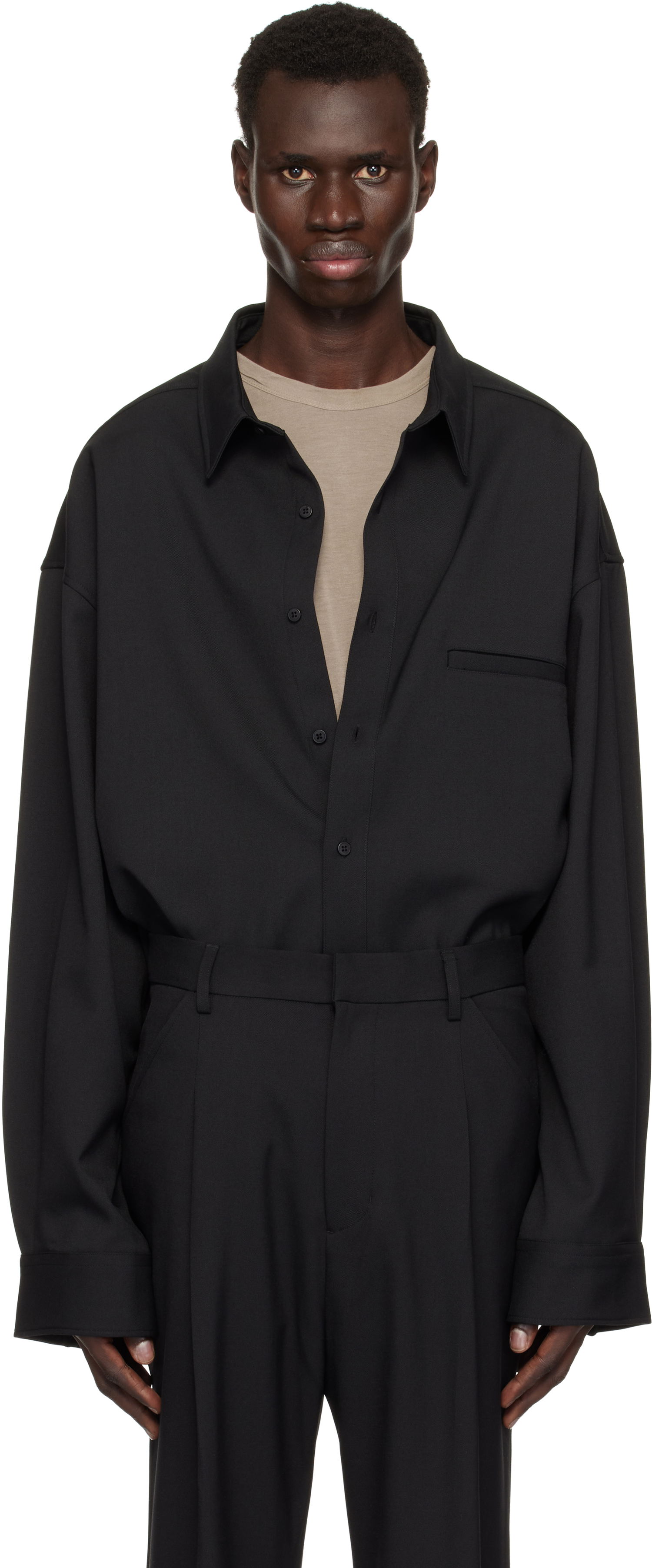 Košeľa Entire Studios Giant Wool Oversized Shirt Čierna | ES2597BL, 0