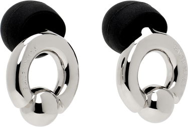 Náušnice Balenciaga Silver & Black Berlin Ball Earrings Metalická | 807883 TZBSS, 1