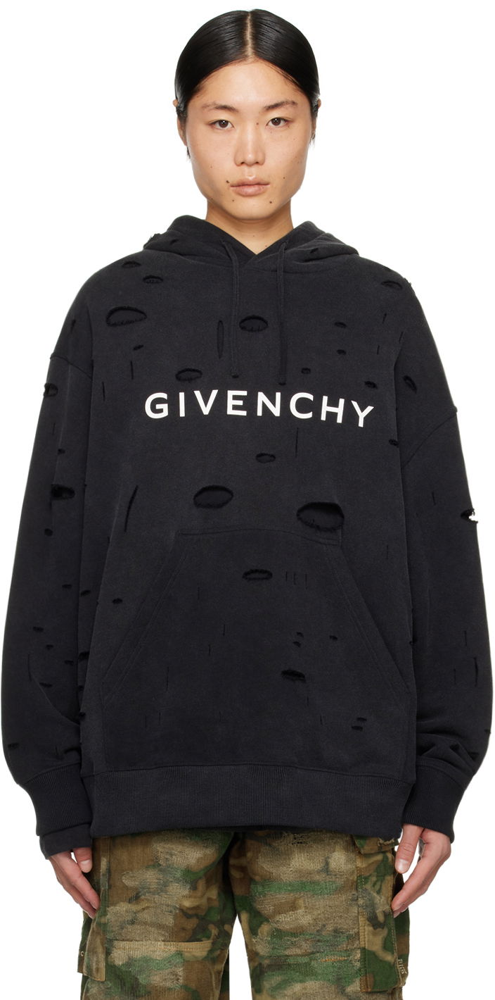 Mikina Givenchy Cutout Hoodie Čierna | BMJ0JE3Y9W011