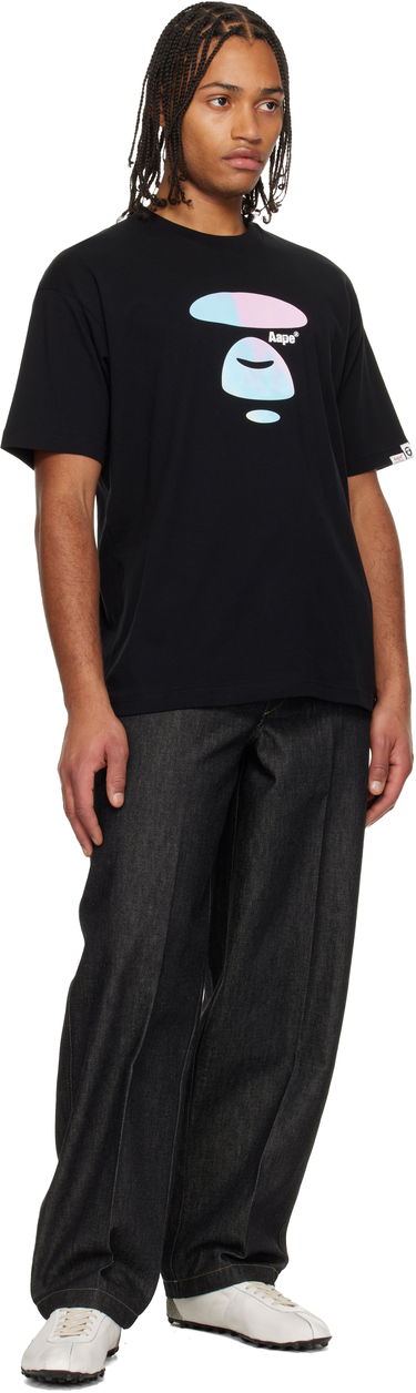 Tričko AAPE by A Bathing Ape Moonface Graphic Crewneck T-Shirt Čierna | AAPTEM1642XXNBKX, 3