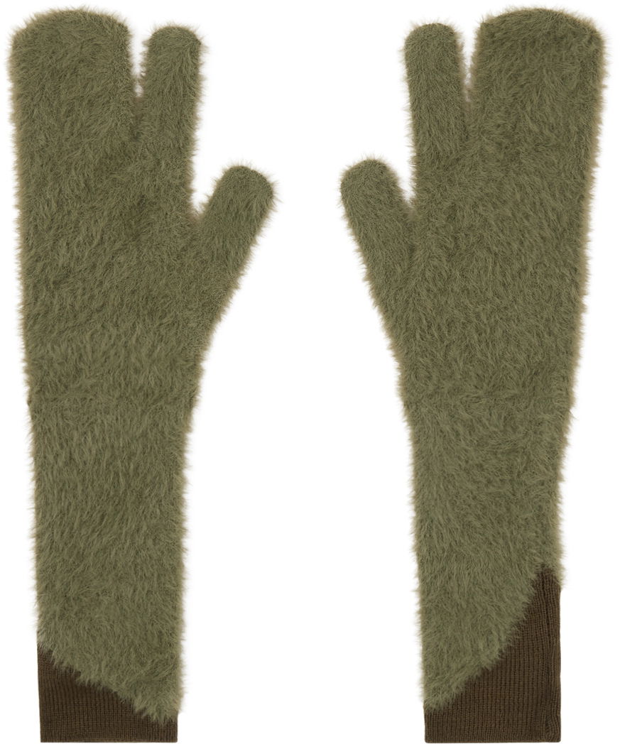 Rukavice Maison Margiela Furry Worn Out Mitts Zelené | S62TS0062 M13073, 0