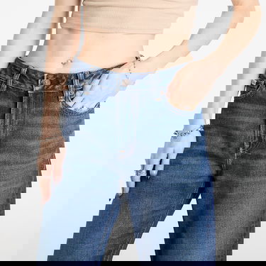 Džínsy CALVIN KLEIN Signature 90S Straight Short Jeans Modrá | LV047D728G YY9 Short, 4