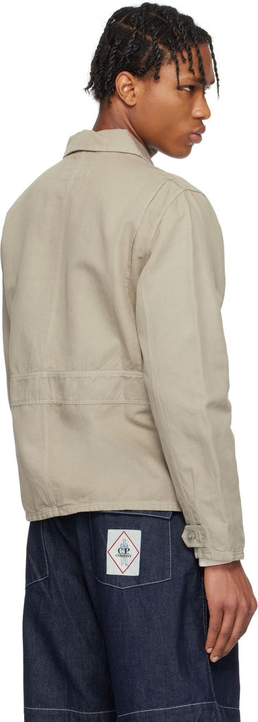 Bomber bunda C.P. Company C.P. Company Cotton Linen Zip Overshirt Béžová | 18CMOS103A-006273G, 2