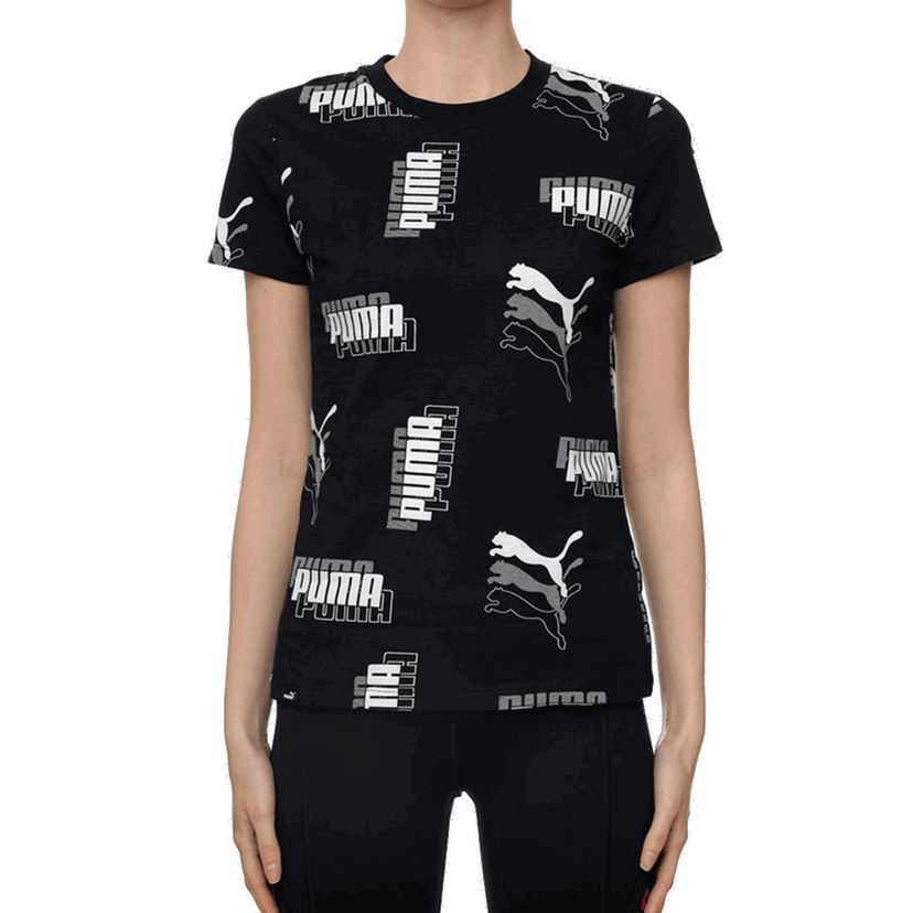 Tričko Puma Power All-Over Print Short Sleeve T-Shirt Čierna | 847117-01