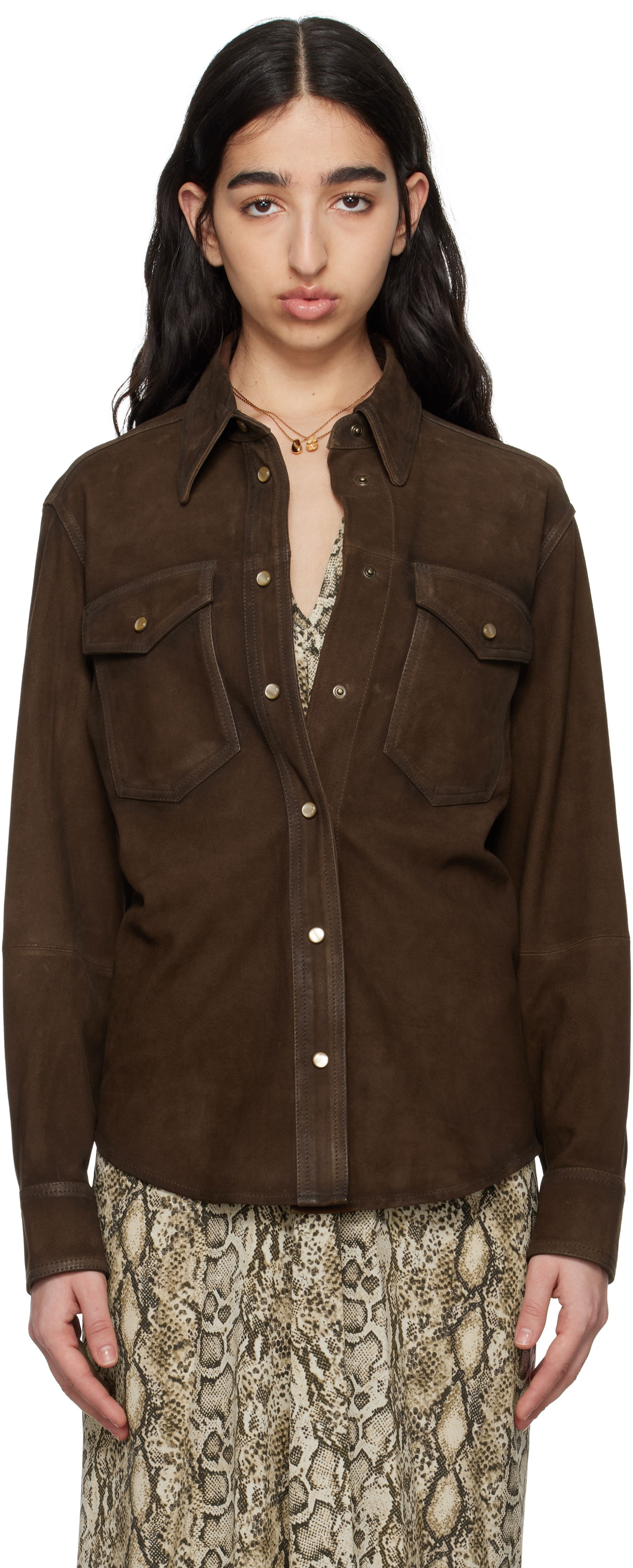 Košeľa ISABEL MARANT Isabel Marant Danisia Suede Shirt Hnedá | CH0231FA-C2B03I, 0