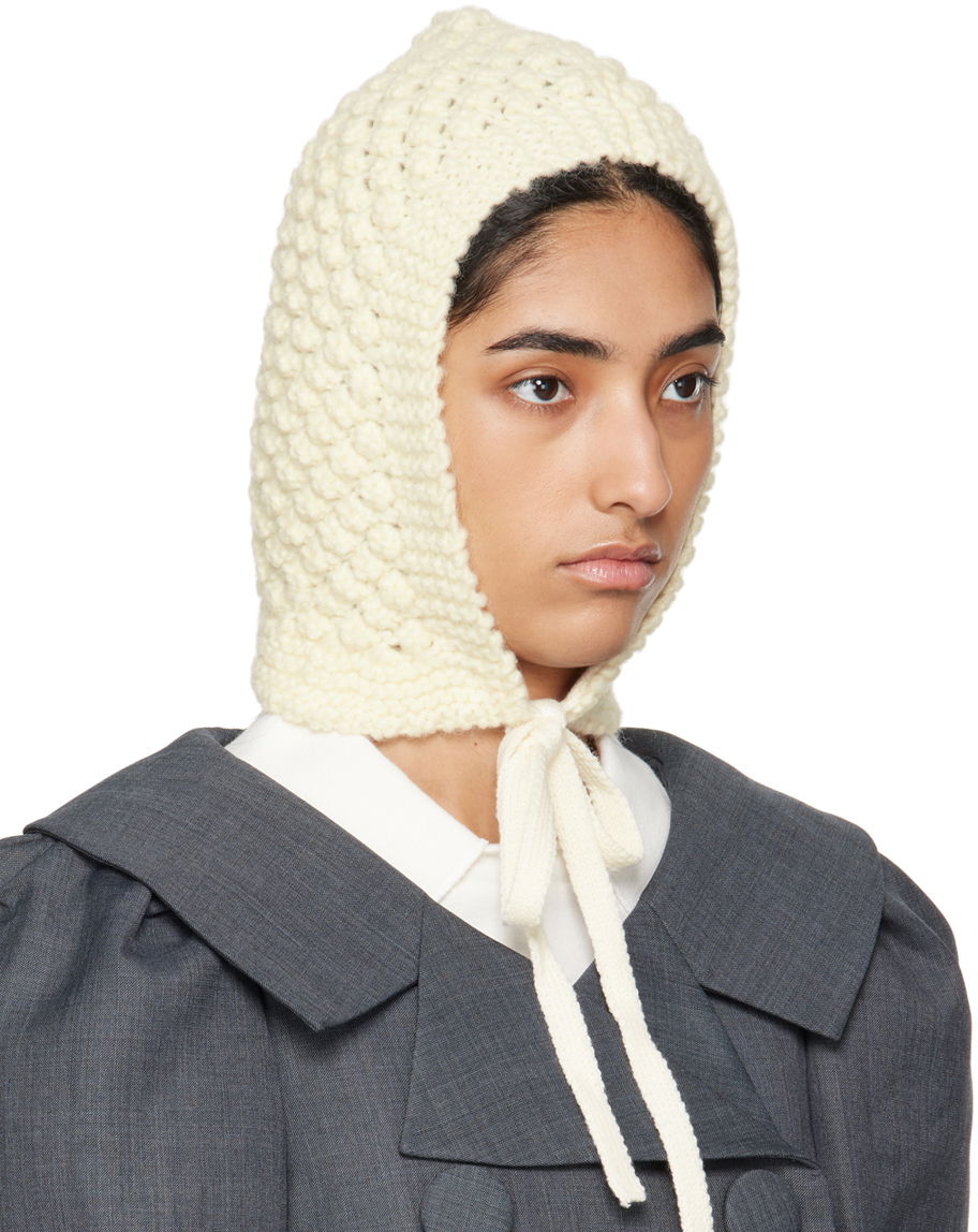 Kulicha SHUSHU/TONG SHUSHU/TONG Tied Knit Hood Biela | MWDCAC06 ACR001, 1