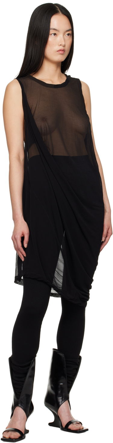 Tielko Rick Owens Rick Owens Hollywood Anthem Draped Sheer Tank Top Čierna | RP01E7140 JCR, 3