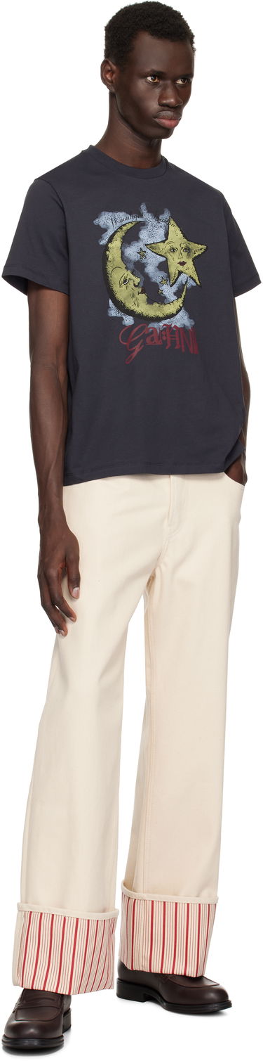 Tričko GANNI Relaxed Graphic T-Shirt L Čierna | T4058-252, 4