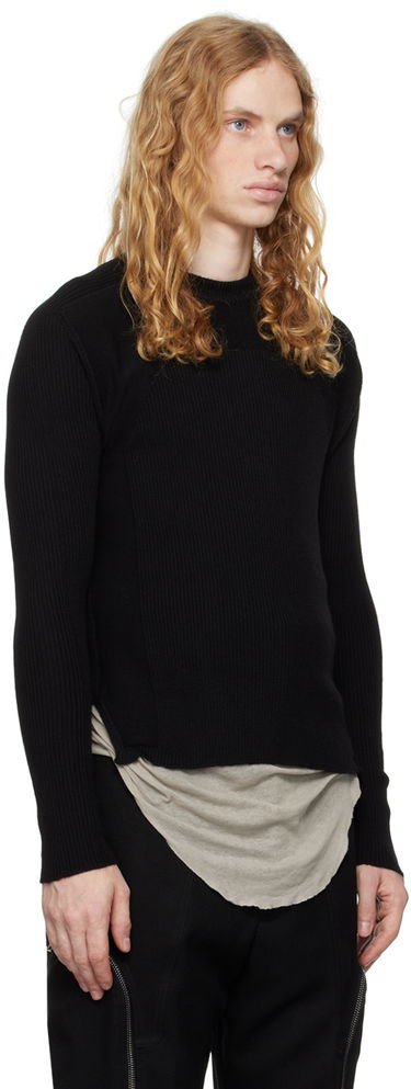 Sveter Rick Owens Rick Owens Porterville Ribbed Geo Sweater Čierna | RU02D6639 RIBM, 1