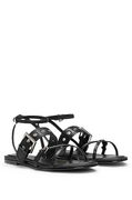 Leather Sandals with Eyelets and Studs