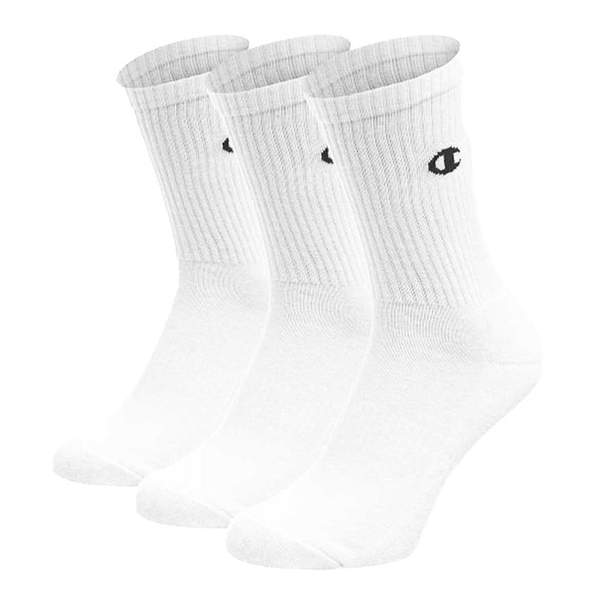 Ponožky Champion Ribbed Crew Socks 3-Pack Biela | CHE241U303-10