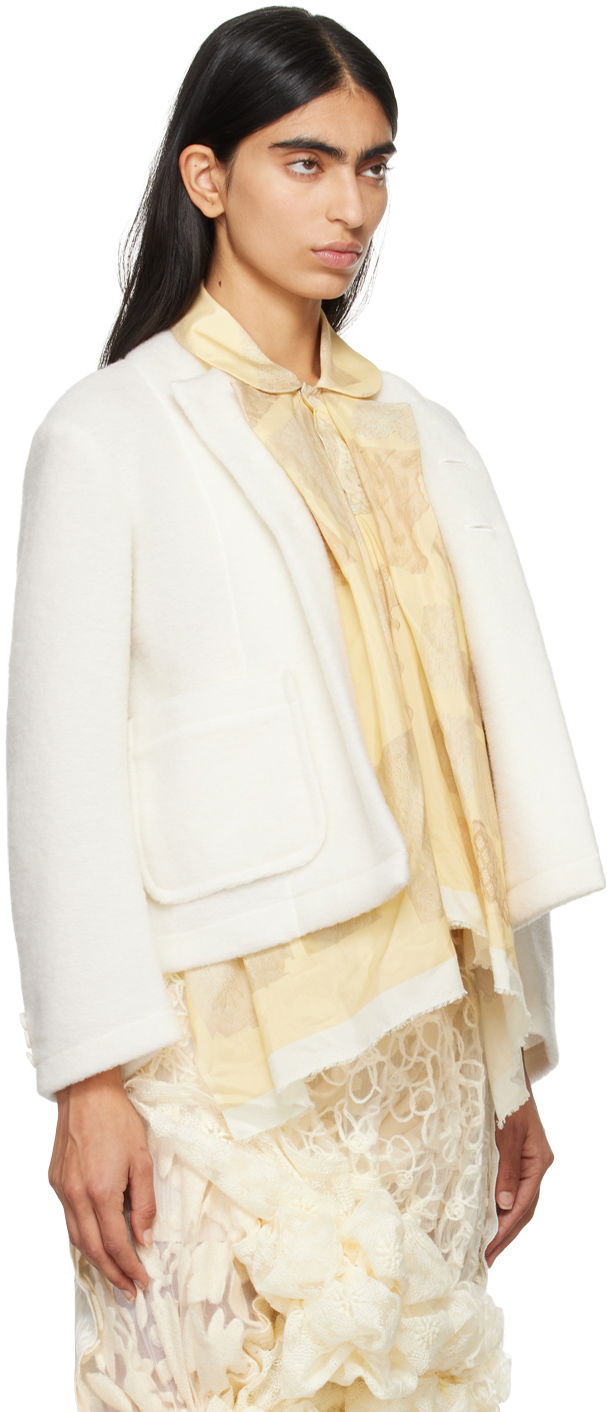 Bunda Comme des Garçons Comme Des Garçons Wool & Cotton Silk Lawn Print Jacket Biela | TN-J004-051, 1