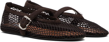 Tenisky a topánky Alaïa ALAÏA Fishnet Ballerina Flats Hnedá | AA3A029TK061, 3