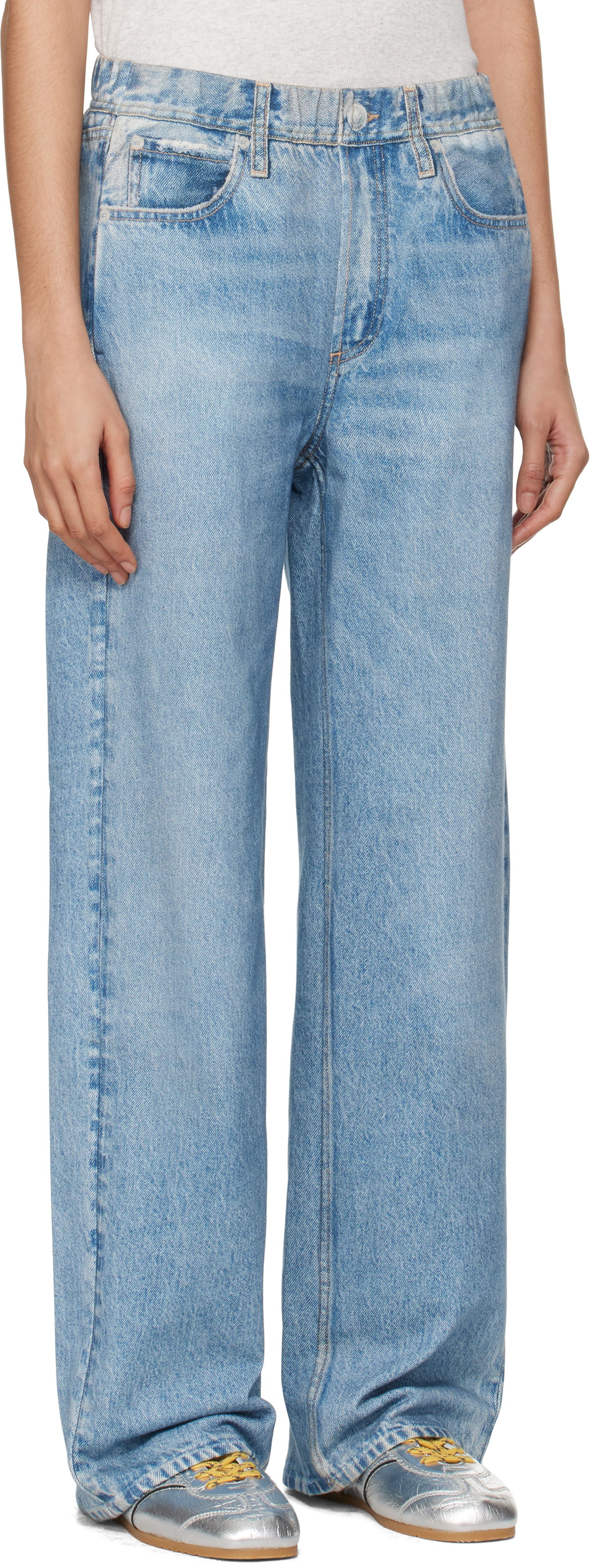 Džínsy rag & bone Miramar Terry Wide-Leg Lounge Pants Modrá | WCW24F70028202, 1