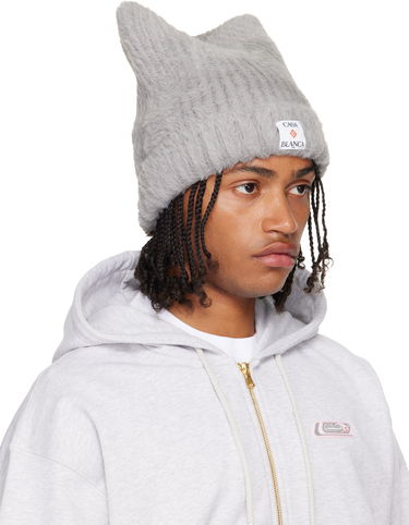 Klobúk Casablanca Fluffy Square Hat Šedá | A-AW25-HAT-101-02, 3