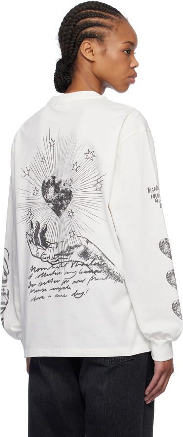 Tričko GANNI GANNI Future Heavy Long Sleeve T-Shirt Biela | T4064, 2