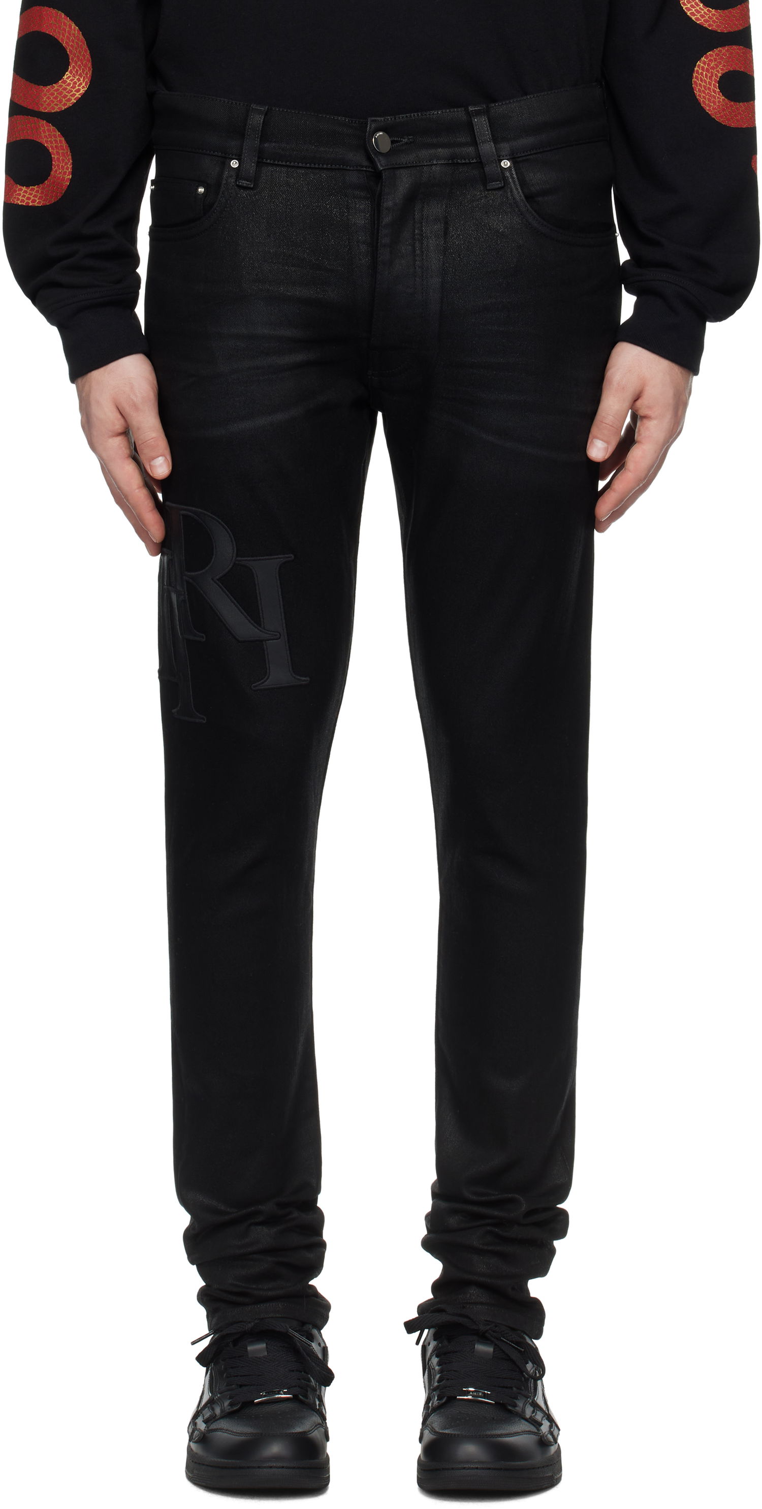Džínsy AMIRI Amiri Skinny Jeans With Staggered Logo Čierna | AMDNSY1140, 0
