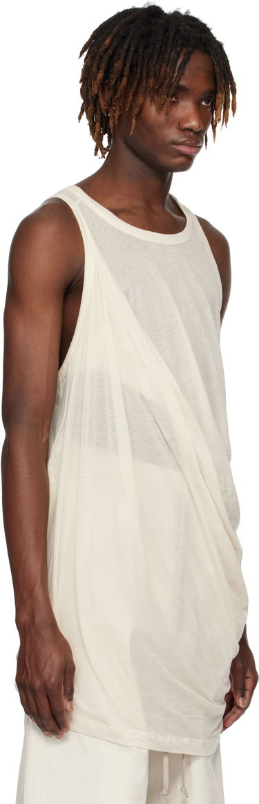 Tielko Rick Owens Rick Owens Hollywood Anthem Draped Tank Top Biela | RU01E5152 UC, 1