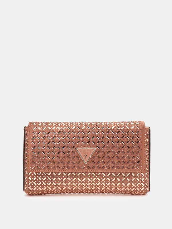 Kabelka GUESS Zalina Satin Rhinestone Clutch Ružová | HWXG9350700, 0