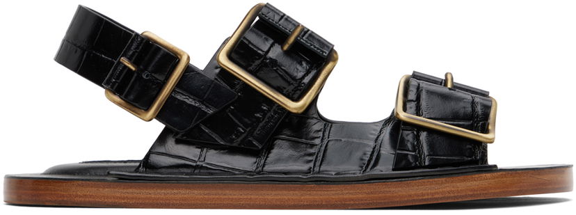 Tenisky a topánky Jil Sander Jil Sander Croc-Embossed Leather Slingback Sandals Čierna | J15WP0053_P4392