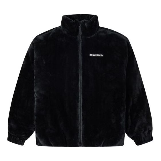 Bomber bunda Converse Loose Stand Collar Stay Warm Logo Jacket Čierna | 10023526-A01