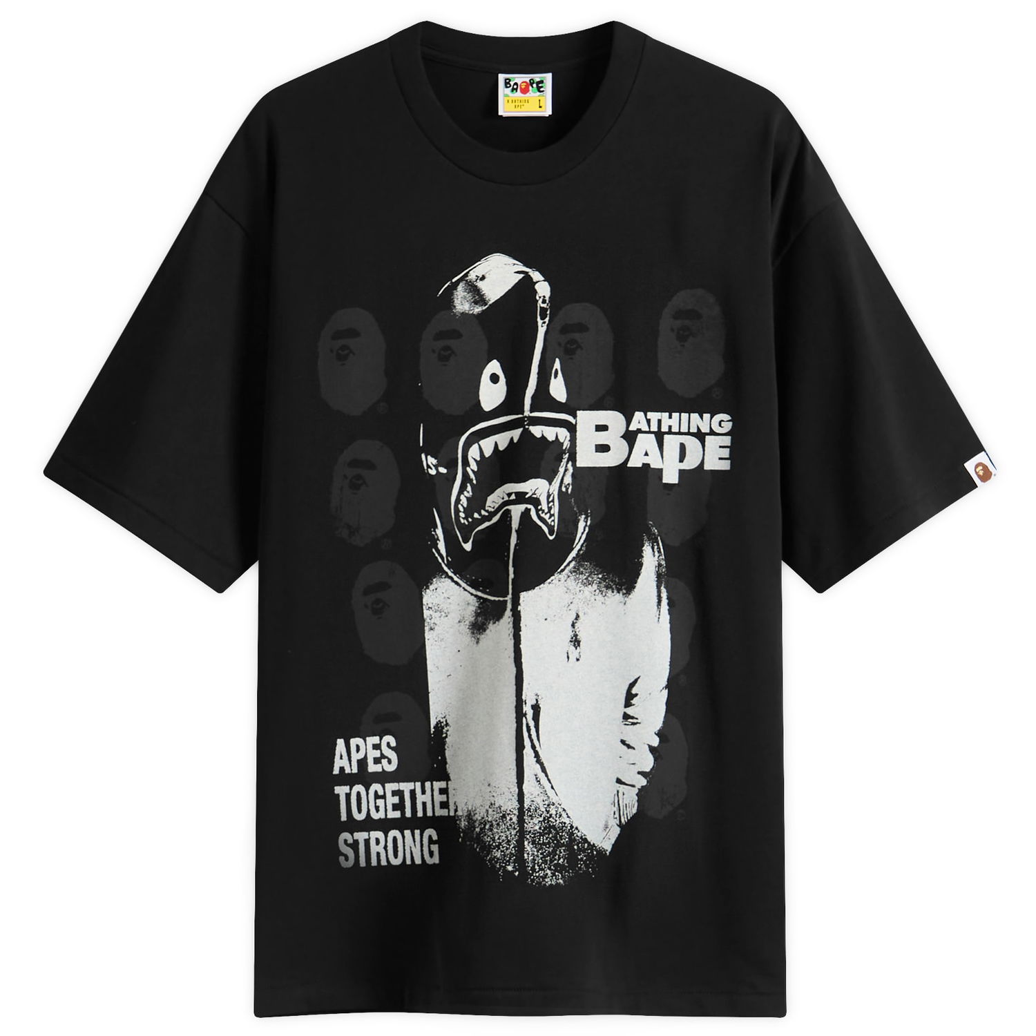 Tričko BAPE A Bathing Ape Spray Paint Multi Logo T-Shirt, Size Small Čierna | 001TEL801343M-BLK, 1