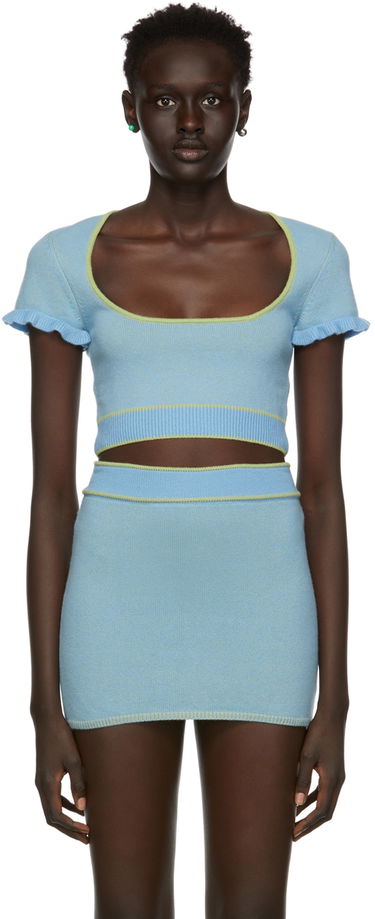 Sukňa GUIZIO Guizio Scoop Neck Knit Top Modrá | DGS21K830, 0
