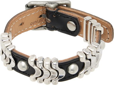 Náramok OUR LEGACY Leather Wave Bracelet Metalická | A4258WB, 0