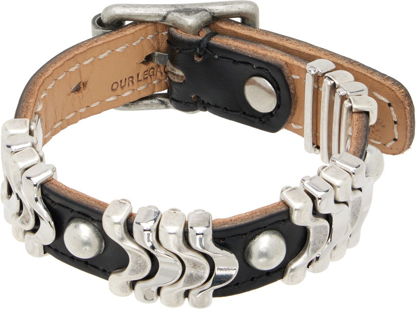 Náramok OUR LEGACY Leather Wave Bracelet Čierna | A4258WB