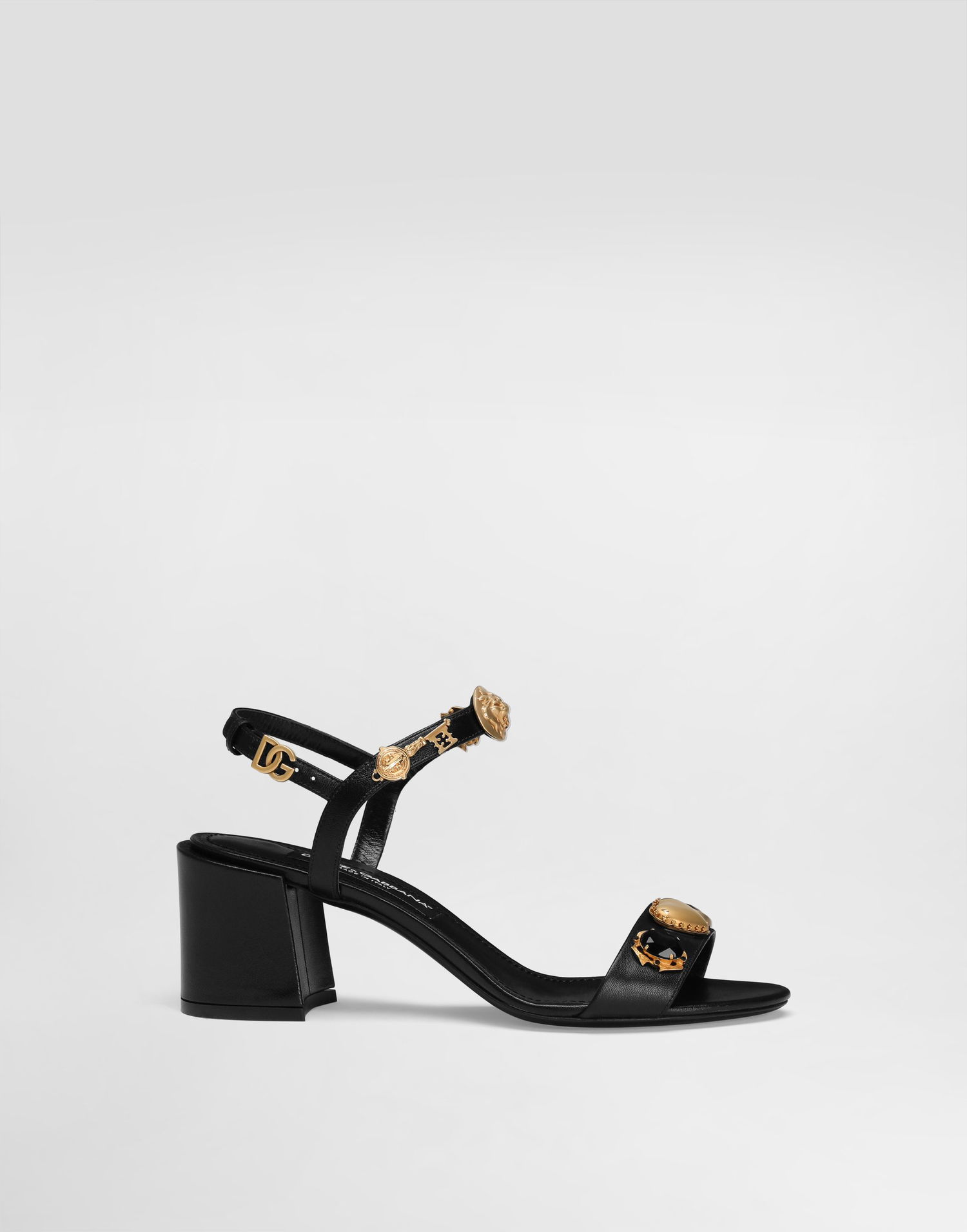 Doplnky Dolce & Gabbana Dolce & Gabbana Embroidered Jeweled Block Heel Sandals Čierna | CR1904AO03380999, 0