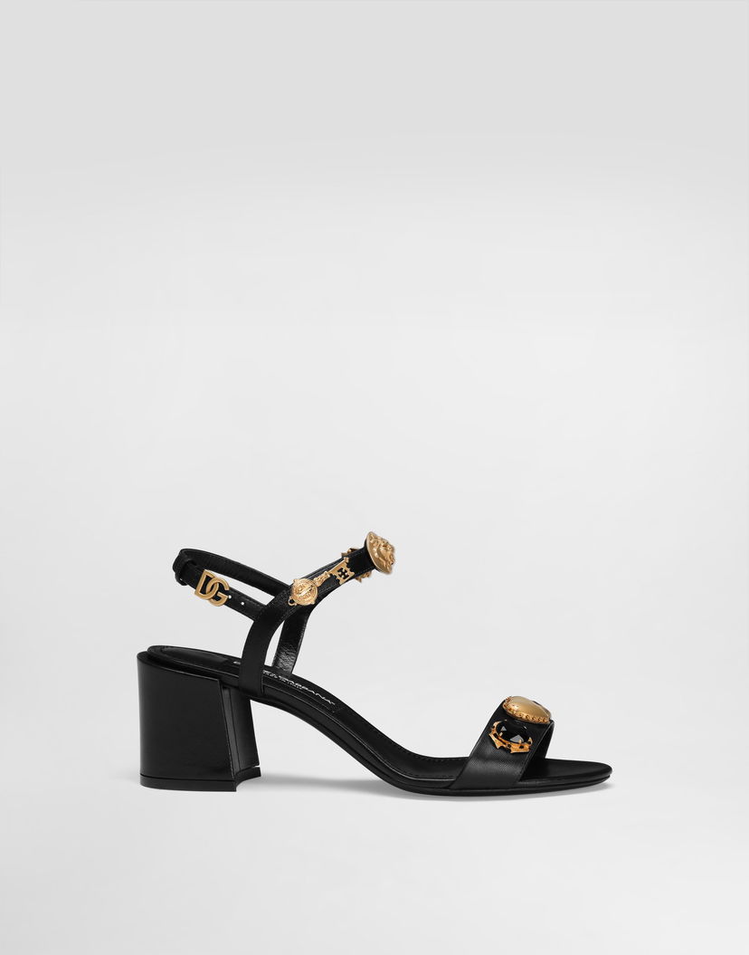 Doplnky Dolce & Gabbana Dolce & Gabbana Embroidered Jeweled Block Heel Sandals Čierna | CR1904AO03380999