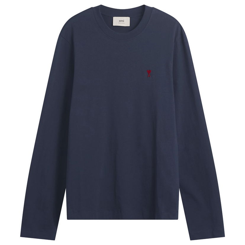 Tričko AMI Ami De Coeur Long Sleeve T-Shirt Navy | BFUTS235-724-430
