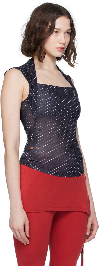 Tielko Miaou Miaou Lara Polka Dot Square Neck Top Čierna | 7190TJBBWP, 1