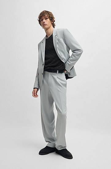 Sveter BOSS Relaxed-Fit Jacquard Sweater Čierna | 50531812, 1