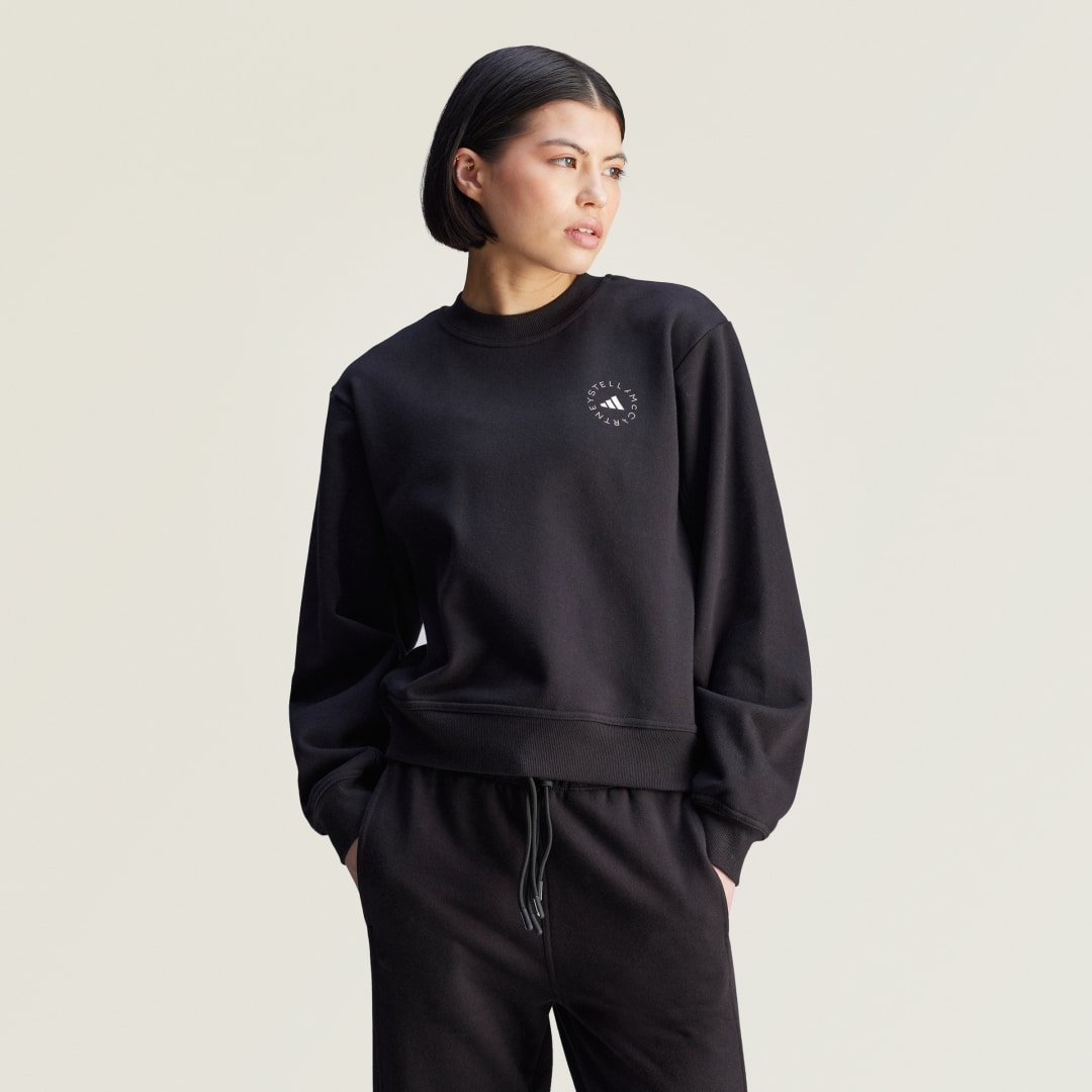 Mikina adidas Performance Stella McCartney Regular Fit Sweatshirt Čierna | JJ0150, 0
