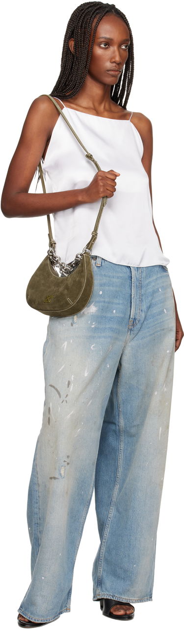 Kabelka Off-White Hemisphere Suede Bag Zelené | OWNN184F25LEA0035800, 3