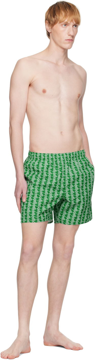 Plavky Lacoste Lacoste Monogram Swim Shorts Zelené | MH9086_HEI, 3