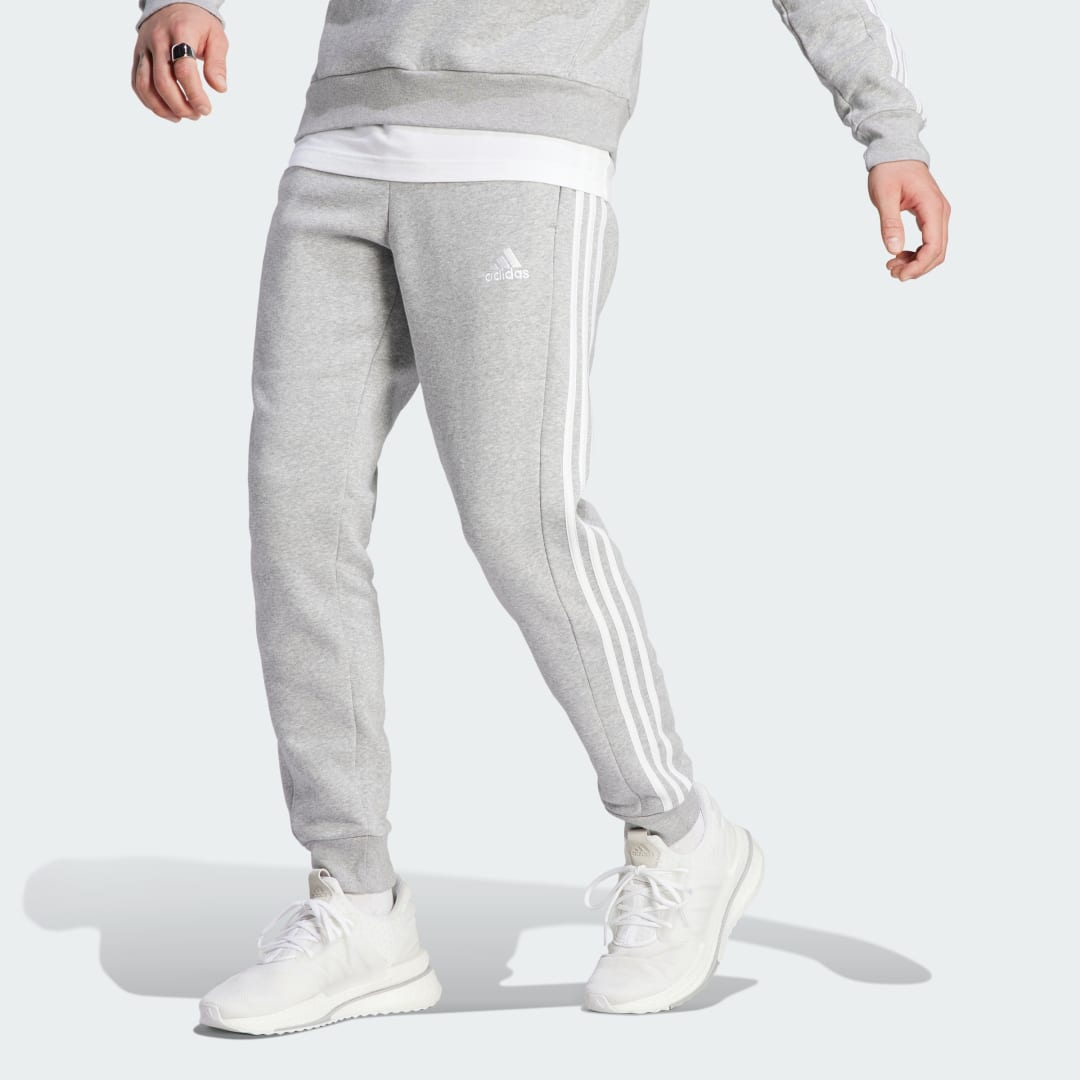 Tepláky adidas Originals Essentials Fleece 3-Stripes Tapered Cuff Pants Šedá | IJ6494, 0
