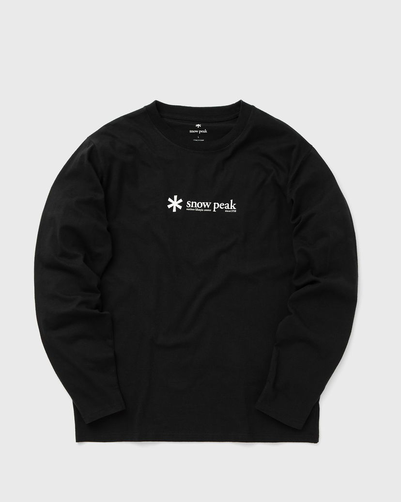 Tričko Snow Peak SOFT COTTON LOGO LONG SLEEVE T-SHIRT Čierna | SW-24SU201-BLACK