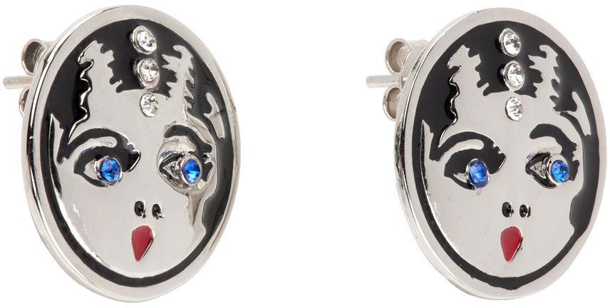 Náušnice Chopova Lowena Chopova Lowena Face Earrings with Crystals Metalická | 6506, 1