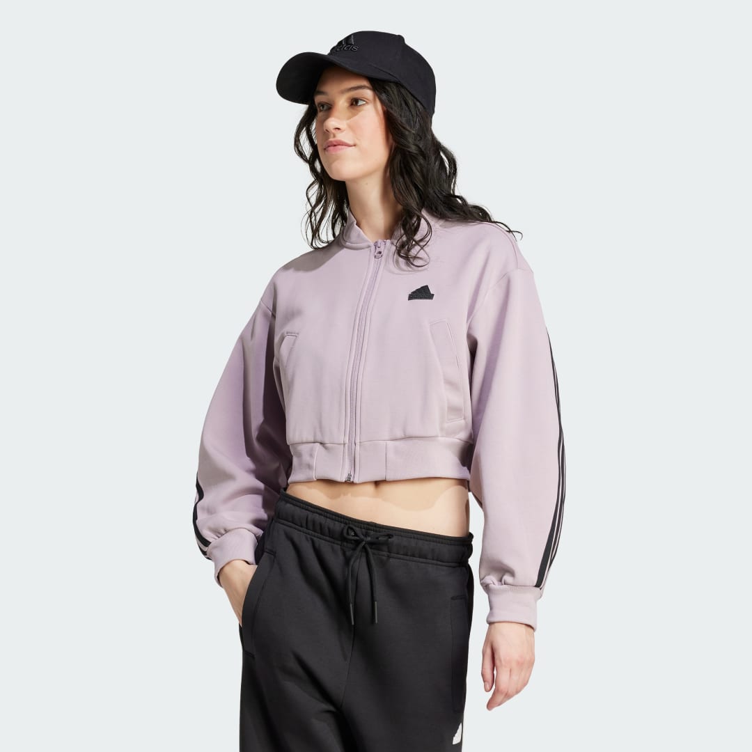 Bomber bunda adidas Performance Future Icons 3-Stripes Bomber Fialová | KLT50, 0
