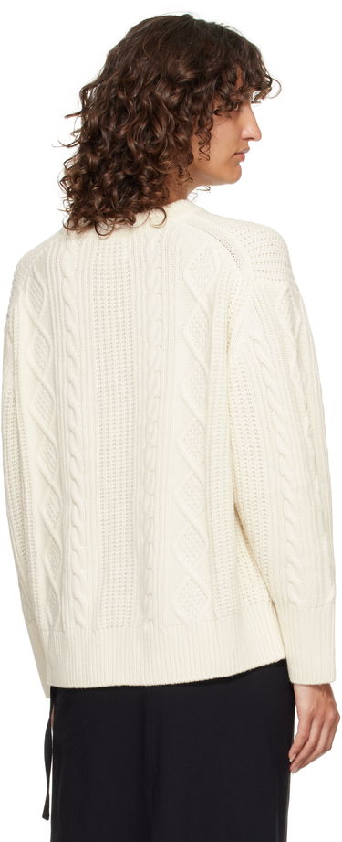 Sveter Loulou de Saison Loulou de Saison Silva Cable Knit Sweater Biela | SILVA, 2