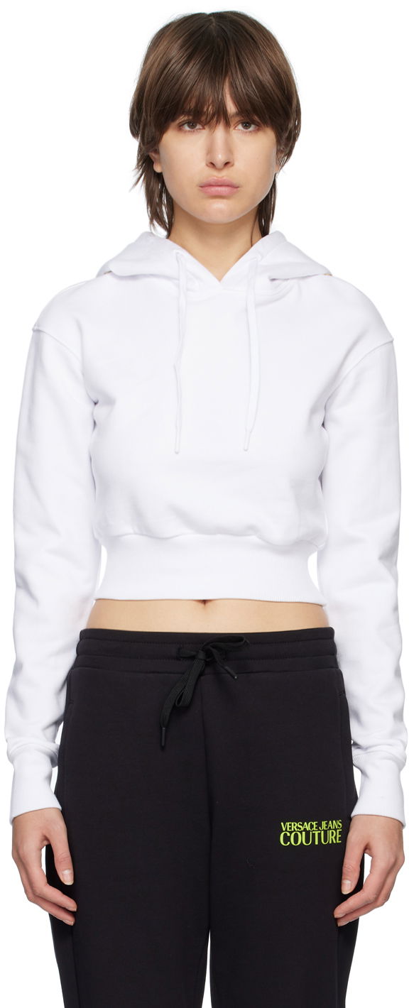 Mikina Versace Jeans Couture Drawstring Hoodie Biela | E74HAIE05ECF00E, 0