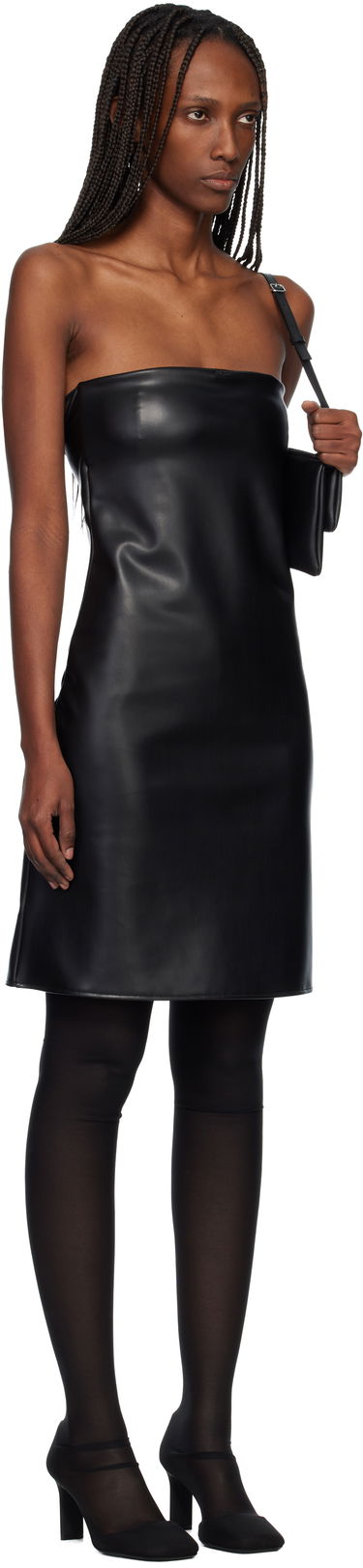 Šaty Courrèges Courrèges Bustier Lingerie Faux-Leather Minidress Čierna | 425JRO749PU0049, 1