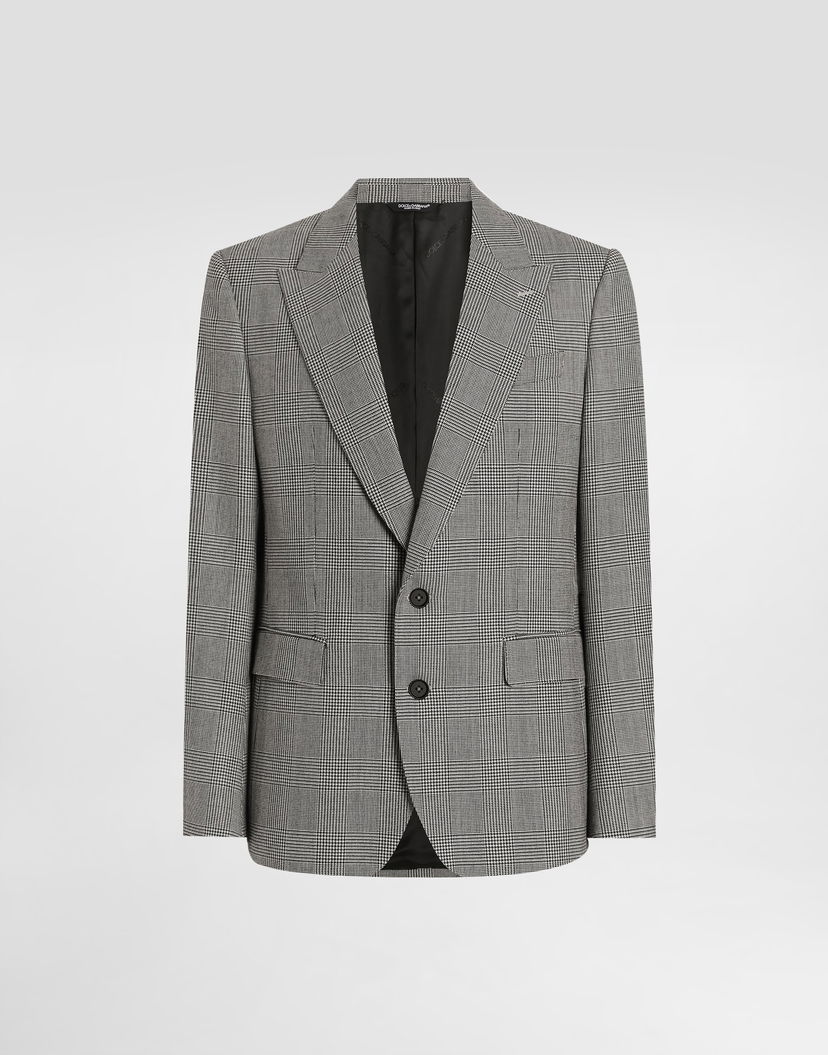 Bunda Dolce & Gabbana Dolce & Gabbana Sicilia Light Glen Plaid Single-Breasted Jacket Šedá | G2TV4TFQ2MZS8100